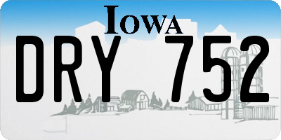 IA license plate DRY752