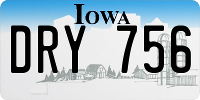 IA license plate DRY756