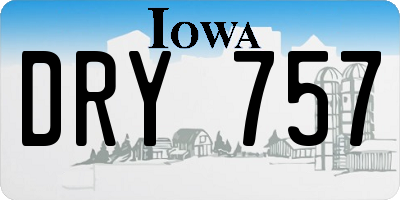 IA license plate DRY757