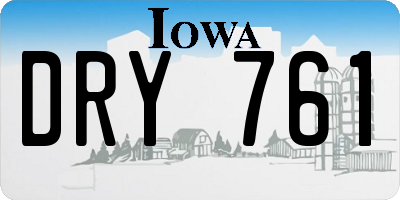 IA license plate DRY761