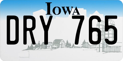 IA license plate DRY765