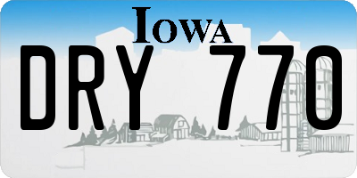 IA license plate DRY770