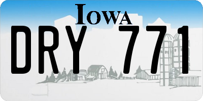 IA license plate DRY771
