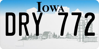 IA license plate DRY772