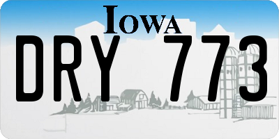 IA license plate DRY773