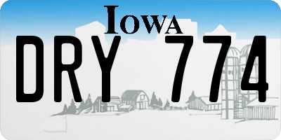IA license plate DRY774