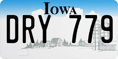 IA license plate DRY779