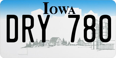 IA license plate DRY780