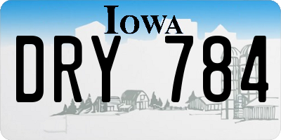 IA license plate DRY784