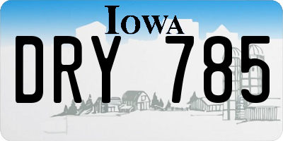 IA license plate DRY785