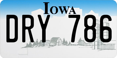 IA license plate DRY786
