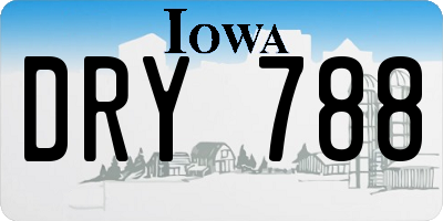 IA license plate DRY788