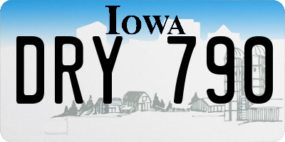 IA license plate DRY790