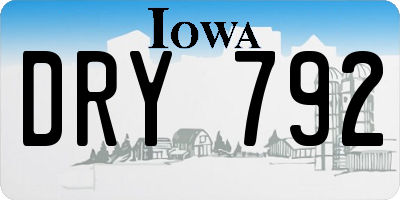 IA license plate DRY792