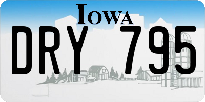 IA license plate DRY795