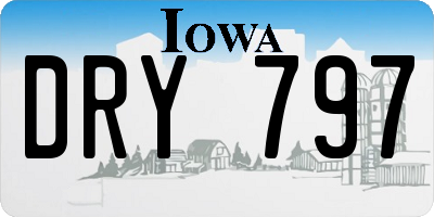 IA license plate DRY797