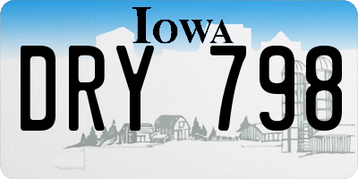 IA license plate DRY798