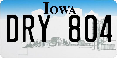 IA license plate DRY804