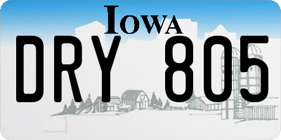 IA license plate DRY805