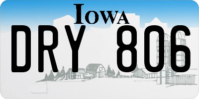 IA license plate DRY806