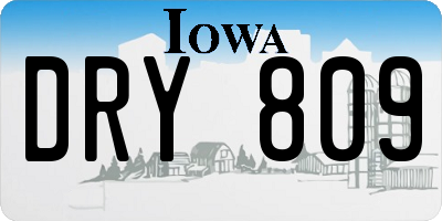 IA license plate DRY809