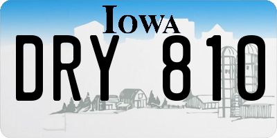 IA license plate DRY810