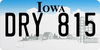 IA license plate DRY815