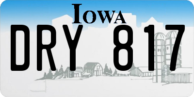 IA license plate DRY817