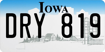 IA license plate DRY819