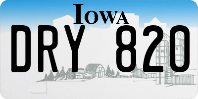 IA license plate DRY820