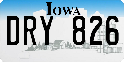 IA license plate DRY826