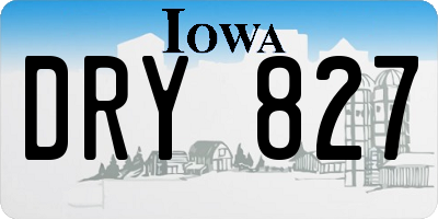IA license plate DRY827