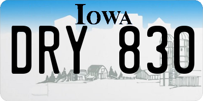 IA license plate DRY830