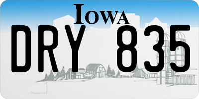 IA license plate DRY835