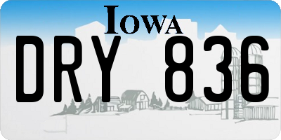 IA license plate DRY836