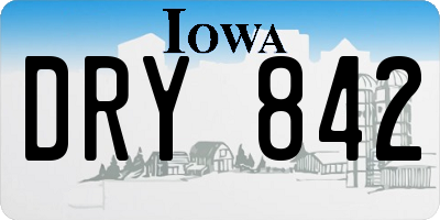 IA license plate DRY842