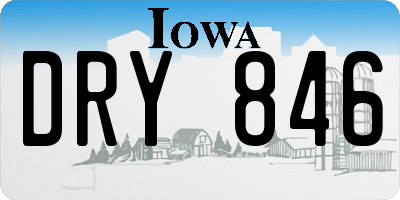 IA license plate DRY846