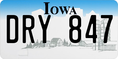 IA license plate DRY847