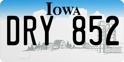 IA license plate DRY852