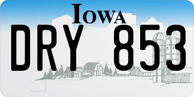 IA license plate DRY853