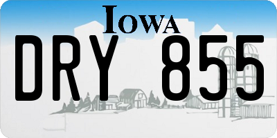 IA license plate DRY855