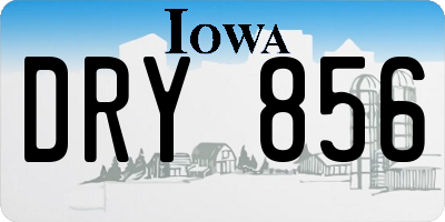 IA license plate DRY856