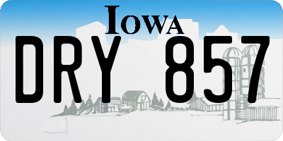 IA license plate DRY857