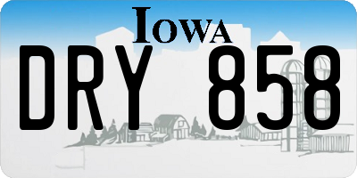 IA license plate DRY858