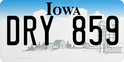 IA license plate DRY859