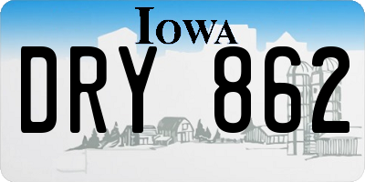 IA license plate DRY862