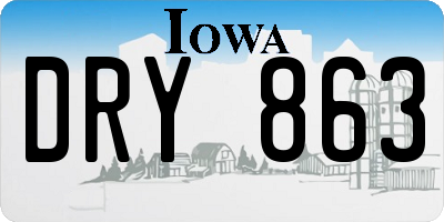 IA license plate DRY863