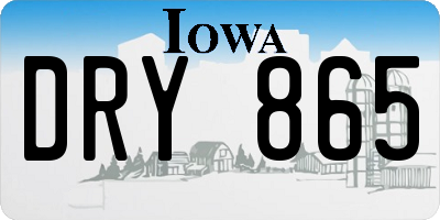 IA license plate DRY865