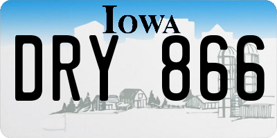 IA license plate DRY866