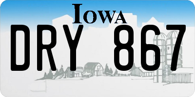 IA license plate DRY867
